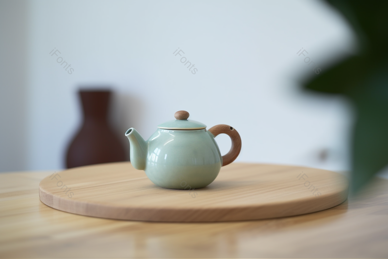 文艺背景圆桌上的茶壶生活模糊摄影图,高清,摄影图,摄影图片,图片大全,摄影图免费下载
